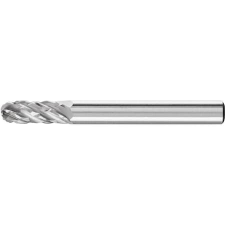 Pferd 24398 Carbide Bur, Cylind. Radius End, STEEL Cut 1/4in x 5/8in x 1/4in Shank 24398-PFERD